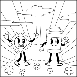 design t-shirt teepi à colorier groovy