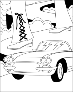 design t-shirt teepi à colorier groovy