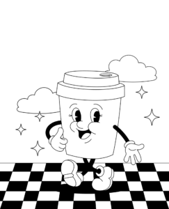 design t-shirt teepi à colorier groovy