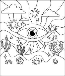 design t-shirt teepi à colorier groovy