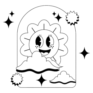 design t-shirt teepi à colorier groovy