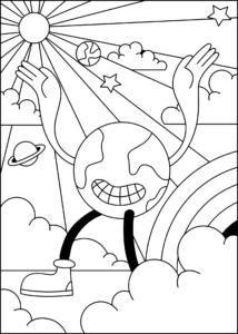 design t-shirt teepi à colorier groovy