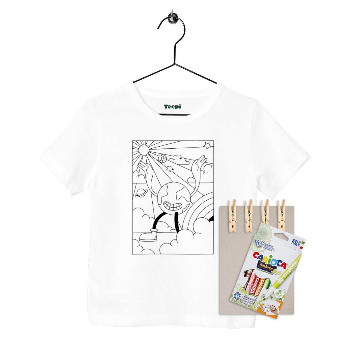 t-suirt à colorier teepi classique groovy globe