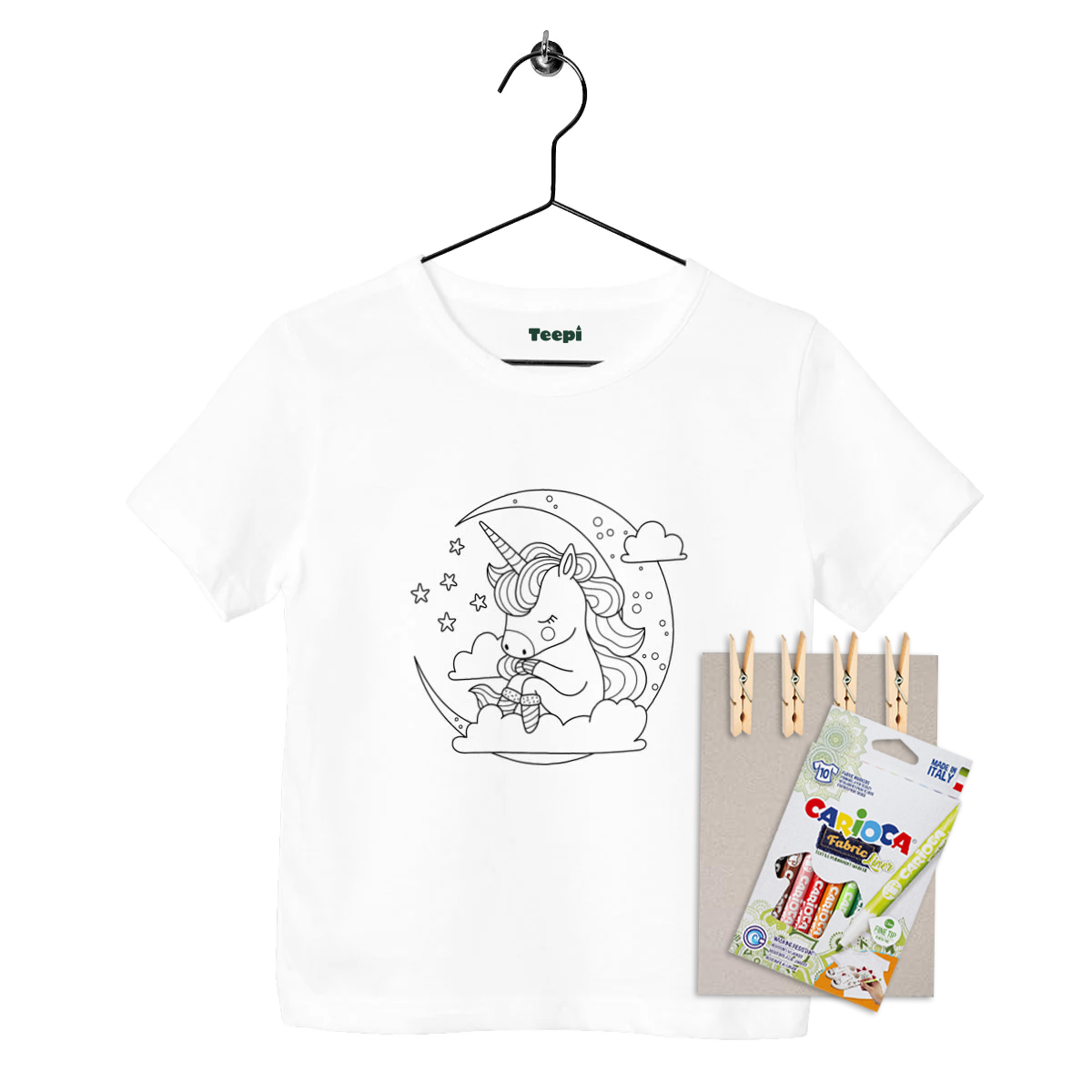 t-suirt à colorier teepi classique licorne